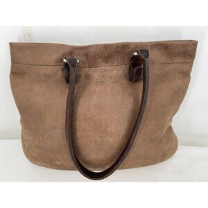 M0851 Thick Luxurious Leather Large Tote Bag Handbag Purse Taupe Brown Carryall